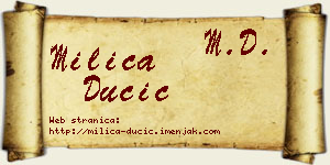 Milica Dučić vizit kartica